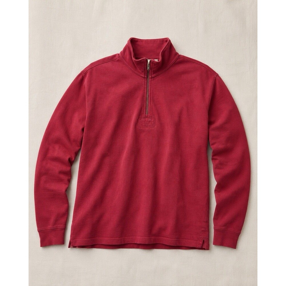 J.Crew Re-Imagined Quarter Zip Pullover Mens XL Burgundy Red Sweatshirt Preppy